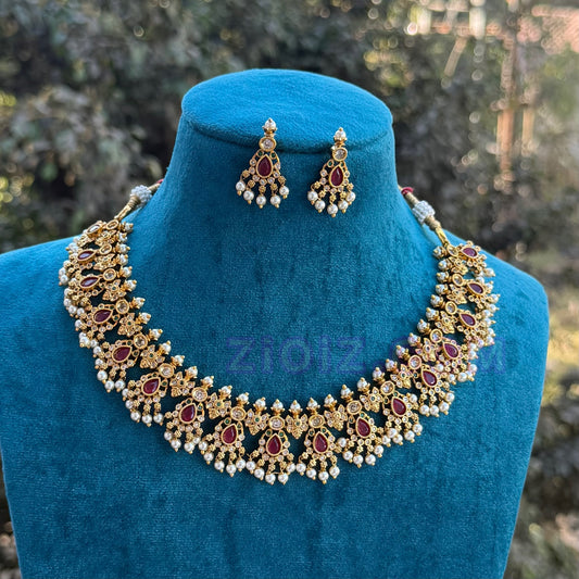 Brass Guttapusalu Necklace / HAAR With Earrings