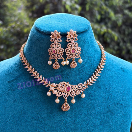 4 in 1 Changeable Stones Necklace (Peacock pattern)