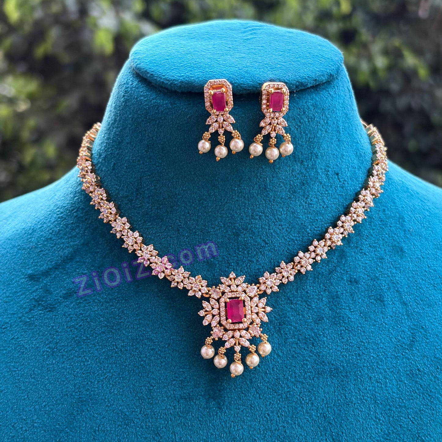 4 in 1 Changeable Stones Necklace (Square Shape)
