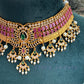 Premium pink stone choker