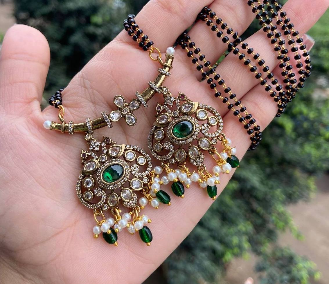 Victorian Peacock Charm Mangalsutra