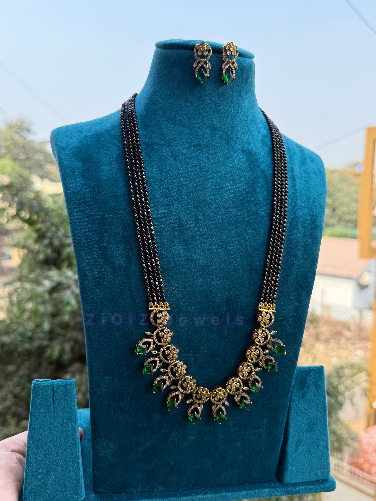 Square Stone 4-line Mangalsutra