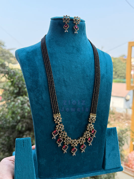 Rectangle Stone 4-line Mangalsutra