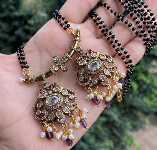 Victorian Peacock Charm Mangalsutra